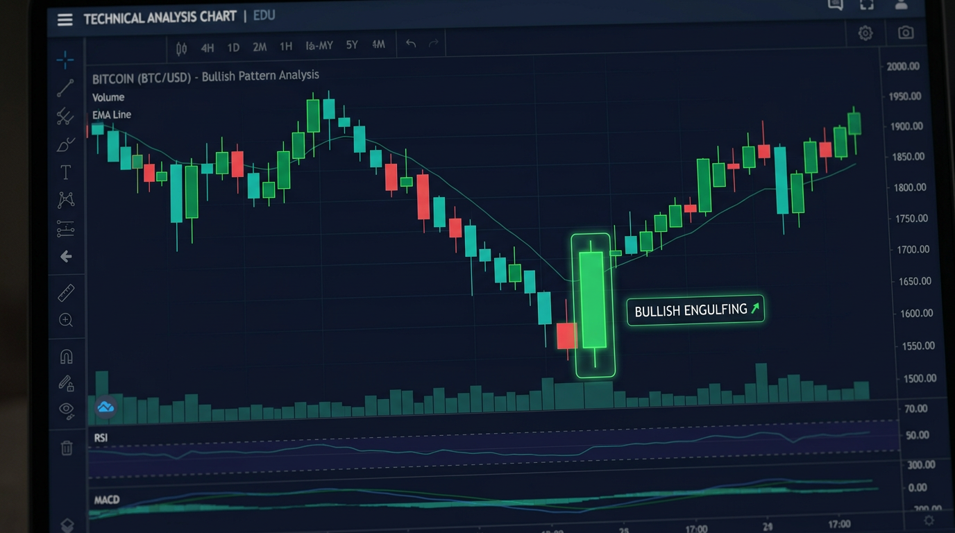 Bullish engulfing candlestick chart example